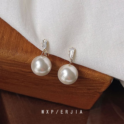 Alloy Faux Earring Pearl Rhinestone Drop