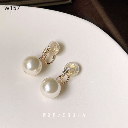 Alloy Faux Earring Pearl Rhinestone Drop