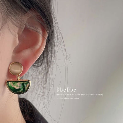 Gemstone Alloy Geometric Drop Earring Faux