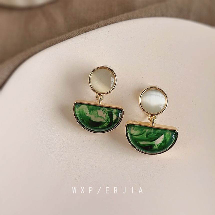 Gemstone Alloy Geometric Drop Earring Faux