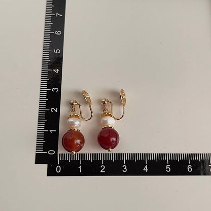 Drop Alloy Earring Pearl Bead Freshwater Agate