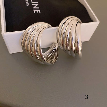 Designs) Tone Earring (Various Silver
