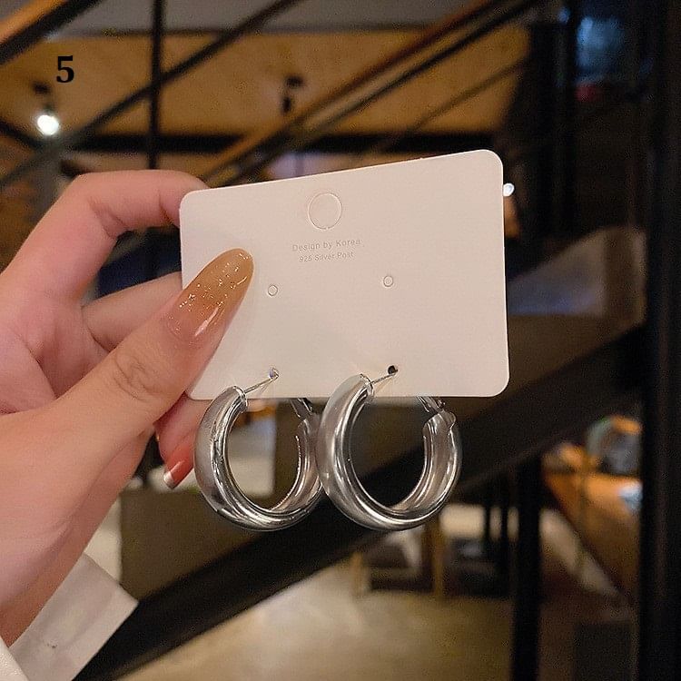 Designs) Tone Earring (Various Silver