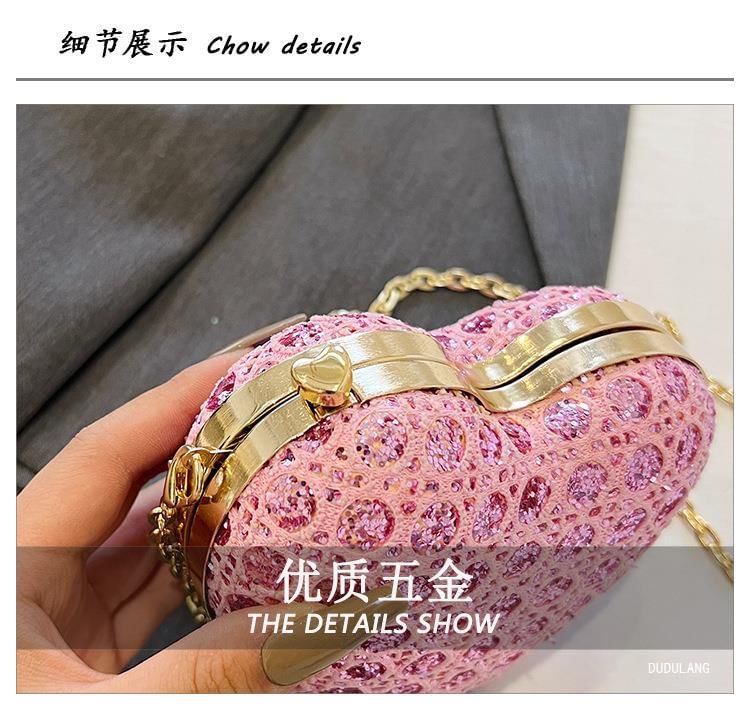 Rhinestone Bag Heart Crossbody