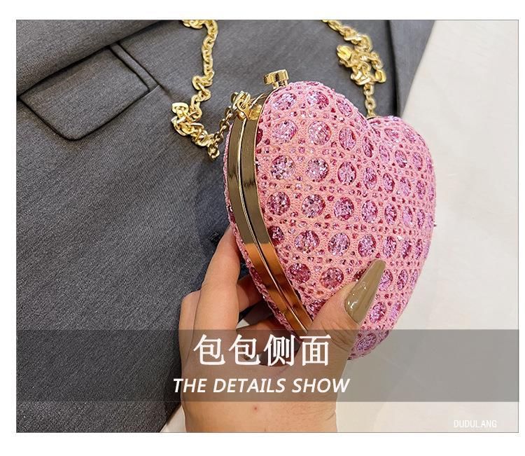 Rhinestone Bag Heart Crossbody