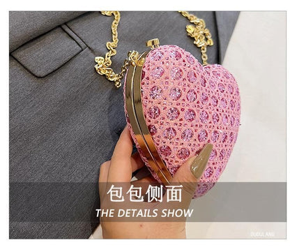 Rhinestone Bag Heart Crossbody