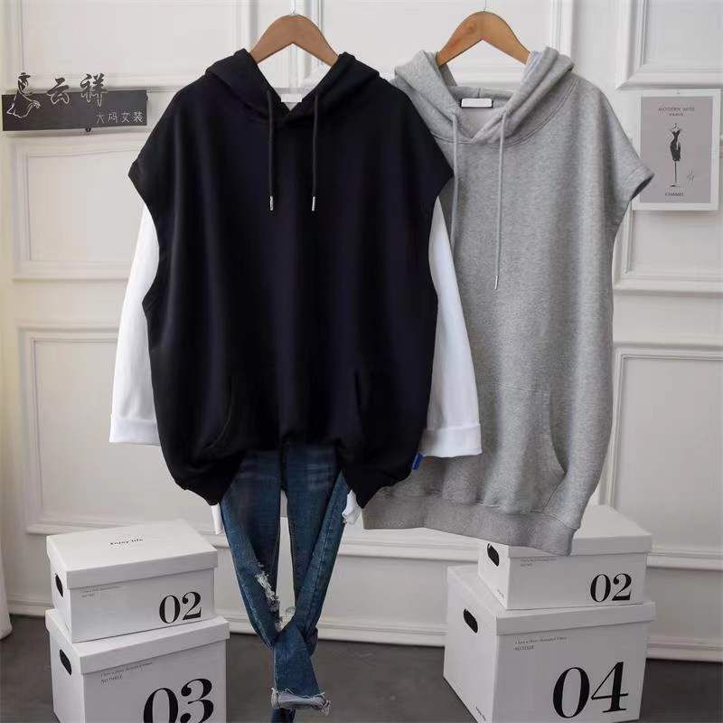 Sleeveless Plain Hoodie