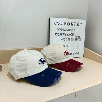 Cap Baseball Distressed Lettering Applique