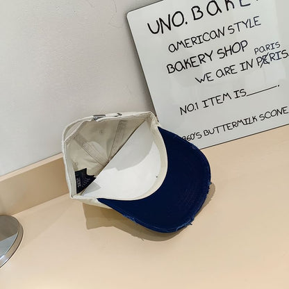 Cap Baseball Distressed Lettering Applique