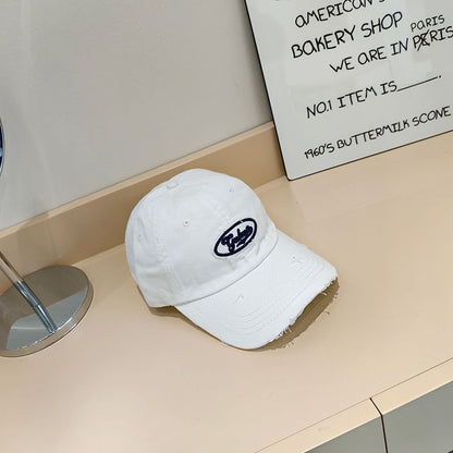 Cap Baseball Distressed Lettering Applique