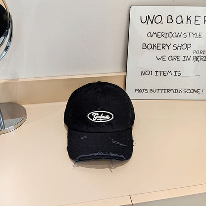 Cap Baseball Distressed Lettering Applique