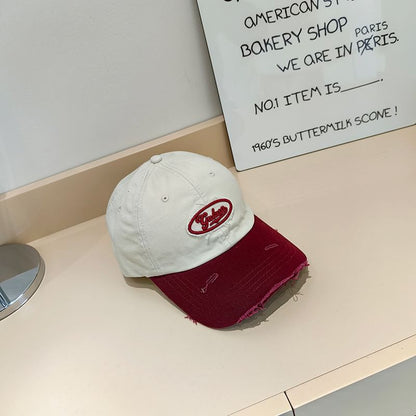 Cap Baseball Distressed Lettering Applique