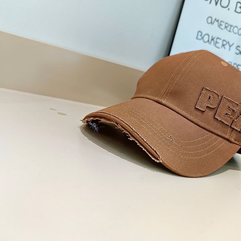 Baseball Applique Distressed Cap Lettering