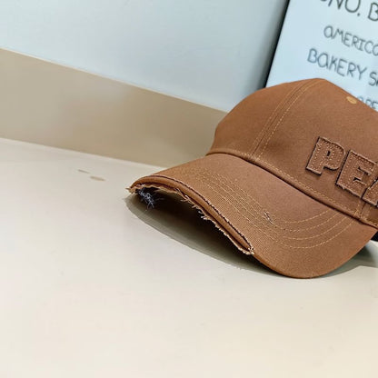 Baseball Applique Distressed Cap Lettering