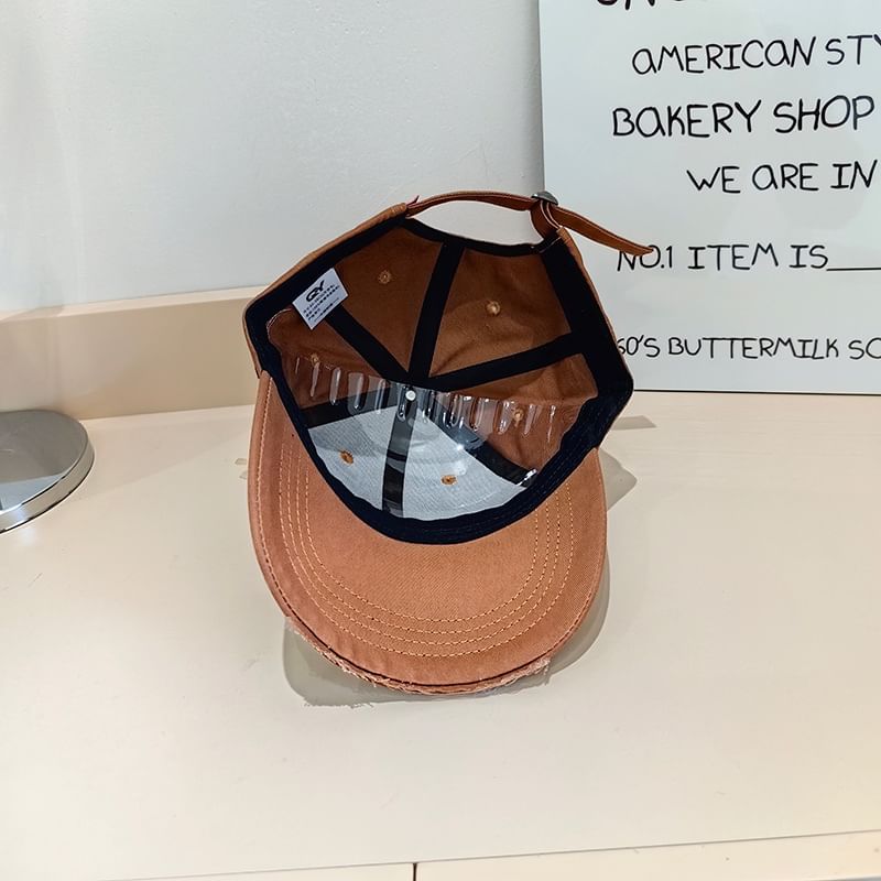 Baseball Applique Distressed Cap Lettering