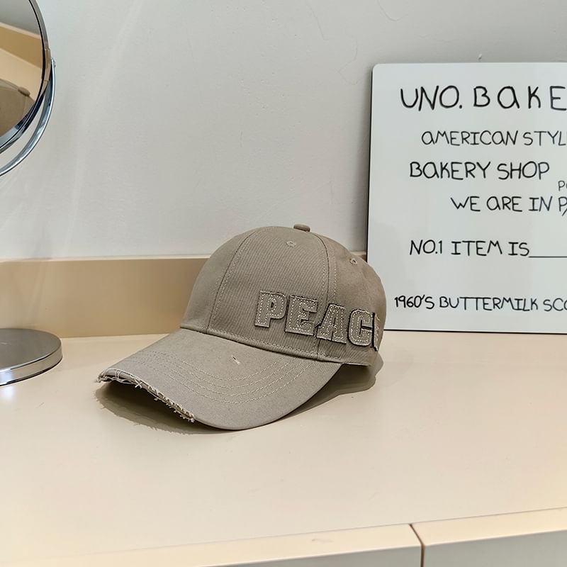 Baseball Applique Distressed Cap Lettering