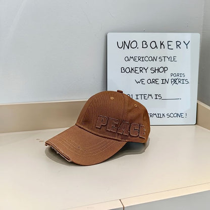 Baseball Applique Distressed Cap Lettering