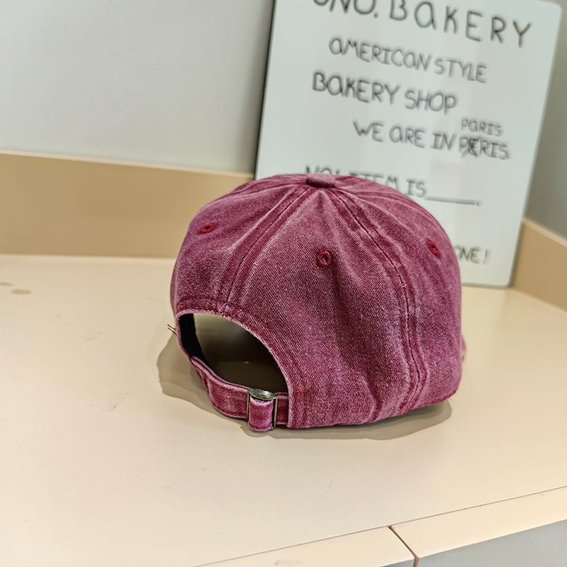 Cap Lettering Washed Embroidered Baseball