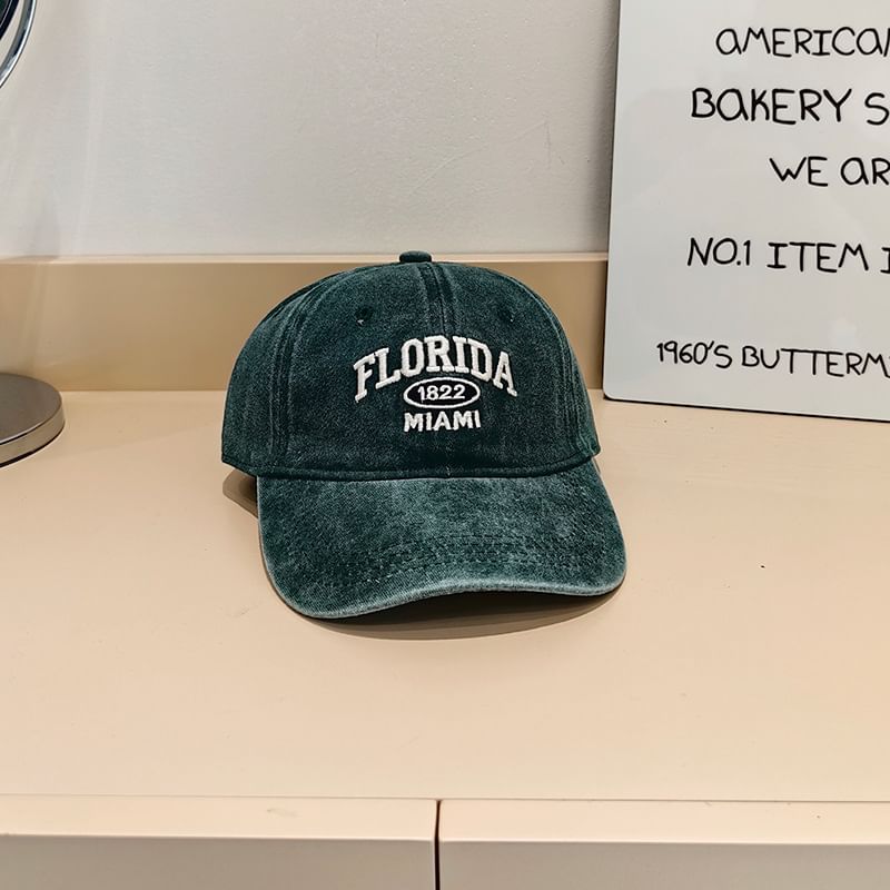 Cap Lettering Washed Embroidered Baseball
