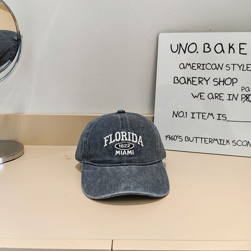 Cap Lettering Washed Embroidered Baseball
