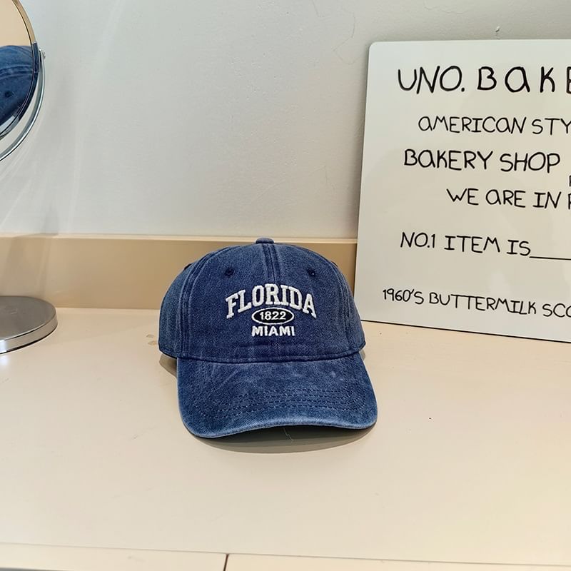 Cap Lettering Washed Embroidered Baseball