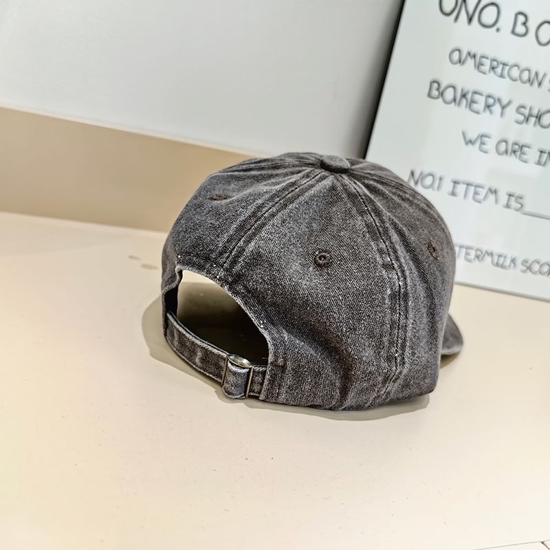 Cap Lettering Washed Baseball Embroidered