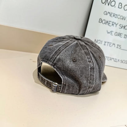 Cap Lettering Washed Baseball Embroidered