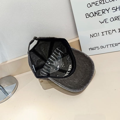 Cap Lettering Washed Baseball Embroidered