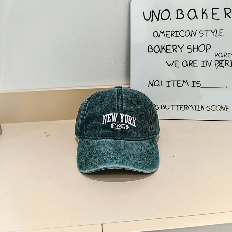 Cap Lettering Washed Baseball Embroidered