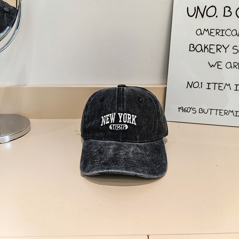 Cap Lettering Washed Baseball Embroidered