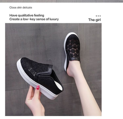 Chaussures à lacets à semelle compensée dissimulée