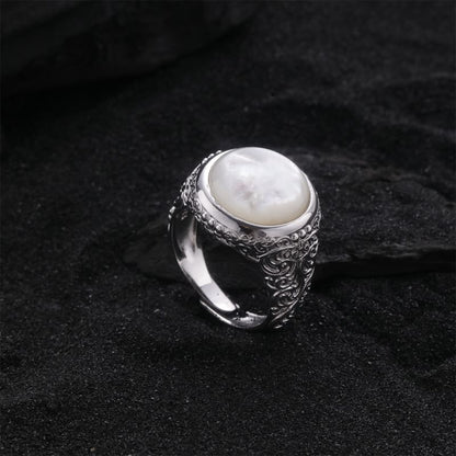 Faux Gemstone Bead Alloy Open Ring