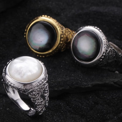 Faux Gemstone Bead Alloy Open Ring