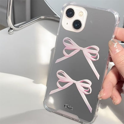 Ribbon Mirrored Phone Case - iPhone 15 Pro Max / 15 Pro / 15 Plus / 15 / 14 Pro Max / 14 Pro / 14 Plus / 14 / 13 Pro Max / 13 Pro / 13 / 13 mini / 12 Pro Max / 12 Pro / 12 / 12 mini / 11 Pro Max / 11 Pro / 11