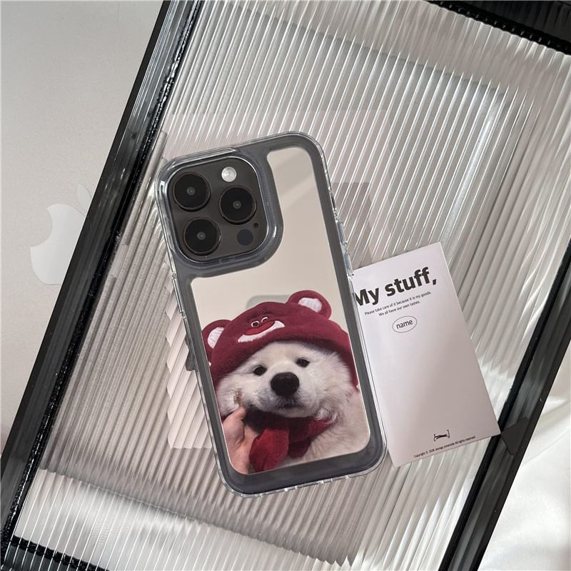 Dog Mirrored Phone Case - iPhone 15 Pro Max / 15 Pro / 15 Plus / 15 / 14 Pro Max / 14 Pro / 14 Plus / 14 / 13 Pro Max / 13 Pro / 13 / 13 mini / 12 Pro Max / 12 Pro / 12 / 12 mini / 11 Pro Max / 11 Pro / 11