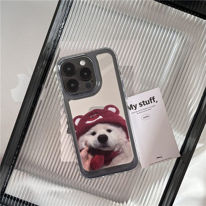 Dog Mirrored Phone Case - iPhone 15 Pro Max / 15 Pro / 15 Plus / 15 / 14 Pro Max / 14 Pro / 14 Plus / 14 / 13 Pro Max / 13 Pro / 13 / 13 mini / 12 Pro Max / 12 Pro / 12 / 12 mini / 11 Pro Max / 11 Pro / 11