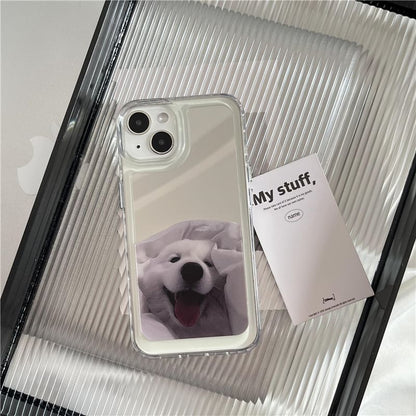 Dog Mirrored Phone Case - iPhone 15 Pro Max / 15 Pro / 15 Plus / 15 / 14 Pro Max / 14 Pro / 14 Plus / 14 / 13 Pro Max / 13 Pro / 13 / 13 mini / 12 Pro Max / 12 Pro / 12 / 12 mini / 11 Pro Max / 11 Pro / 11