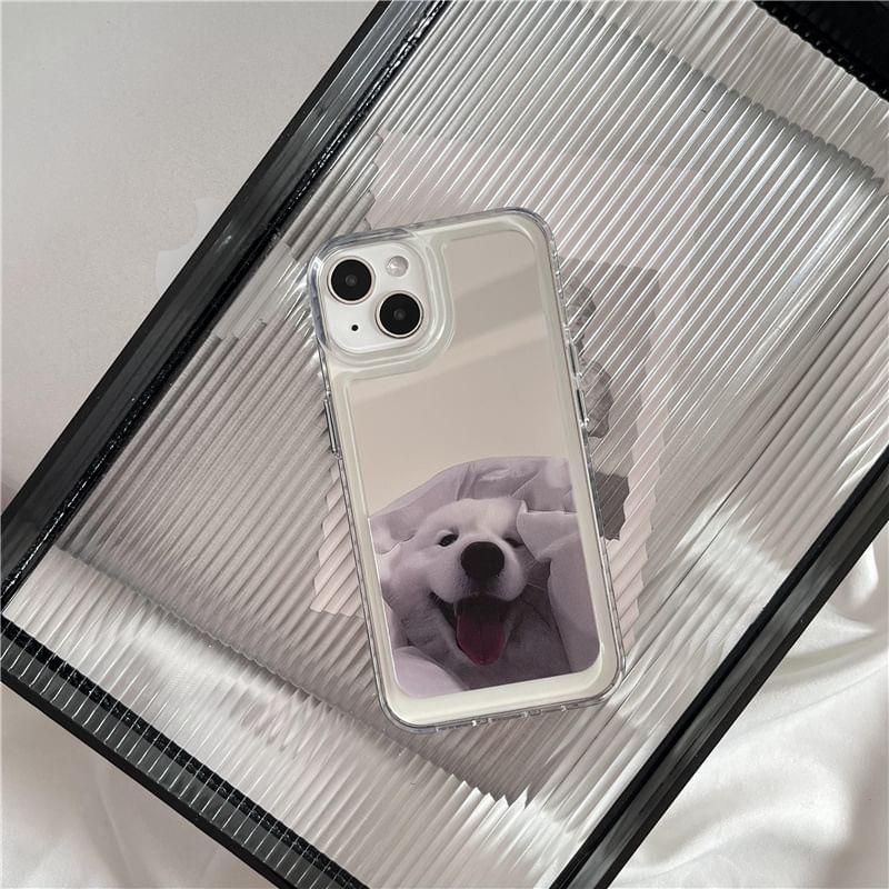 Dog Mirrored Phone Case - iPhone 15 Pro Max / 15 Pro / 15 Plus / 15 / 14 Pro Max / 14 Pro / 14 Plus / 14 / 13 Pro Max / 13 Pro / 13 / 13 mini / 12 Pro Max / 12 Pro / 12 / 12 mini / 11 Pro Max / 11 Pro / 11