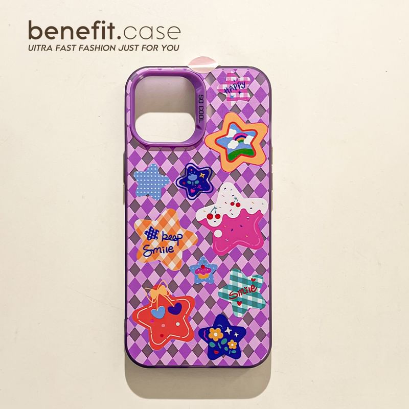 Heart / Star Argyle Phone Case