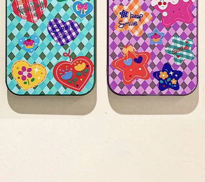 Heart / Star Argyle Phone Case