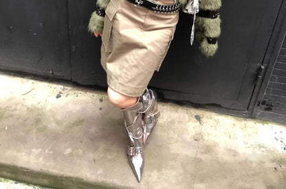 Perforated Top Knit Boatneck Long-Sleeve