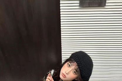 Perforated Top Knit Boatneck Long-Sleeve