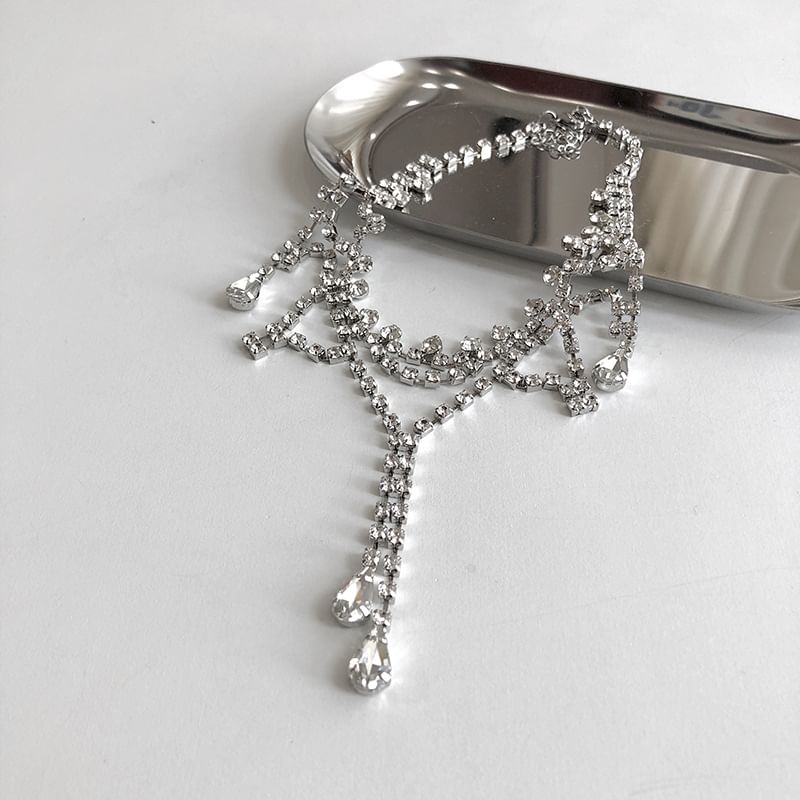 Layered Choker Rhinestone Alloy