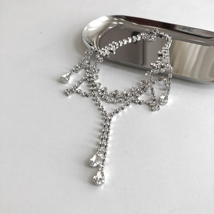 Layered Choker Rhinestone Alloy