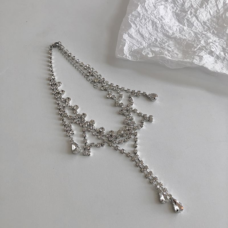 Layered Choker Rhinestone Alloy