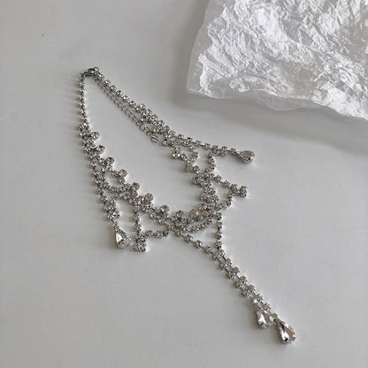 Layered Choker Rhinestone Alloy