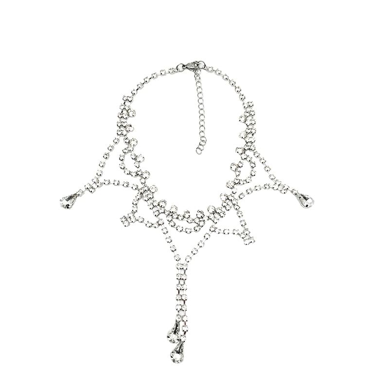 Layered Choker Rhinestone Alloy