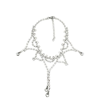 Layered Choker Rhinestone Alloy