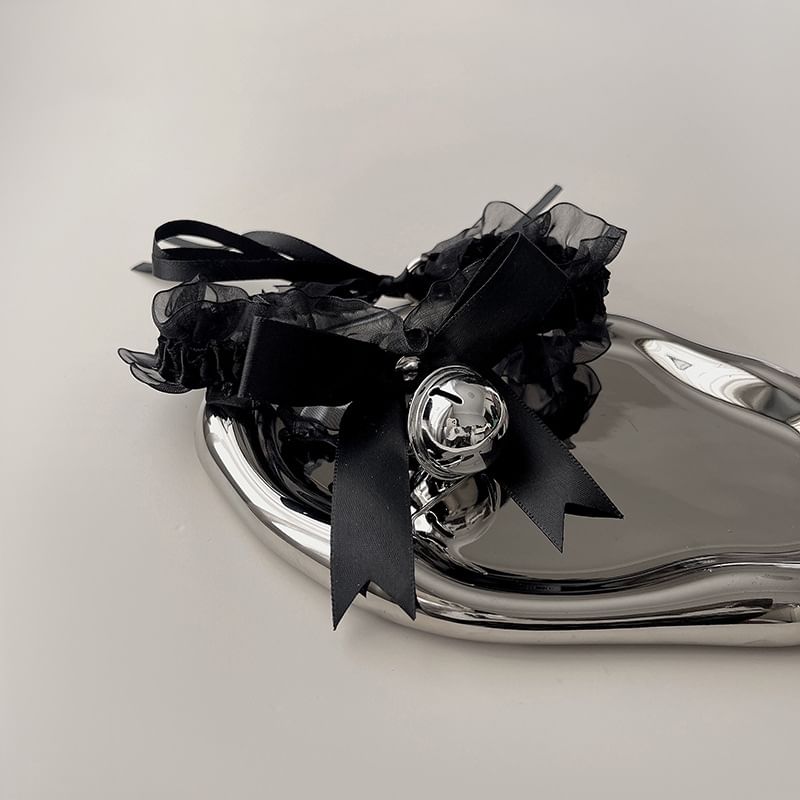 Choker Lace Ribbon Bell Pendant