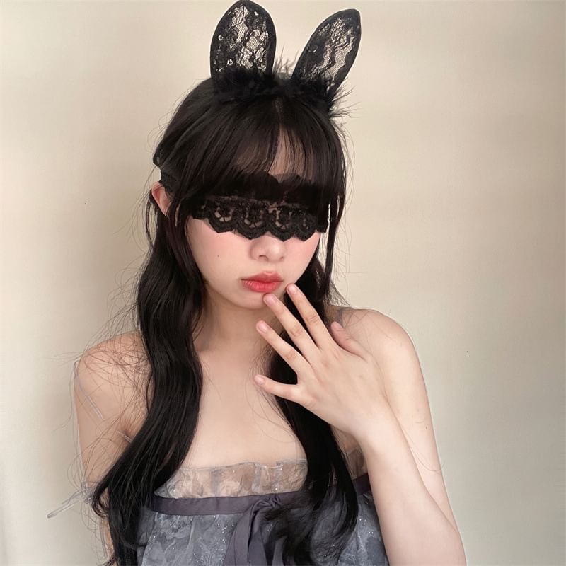 Mask Ear Lace Eye Headband Rabbit /